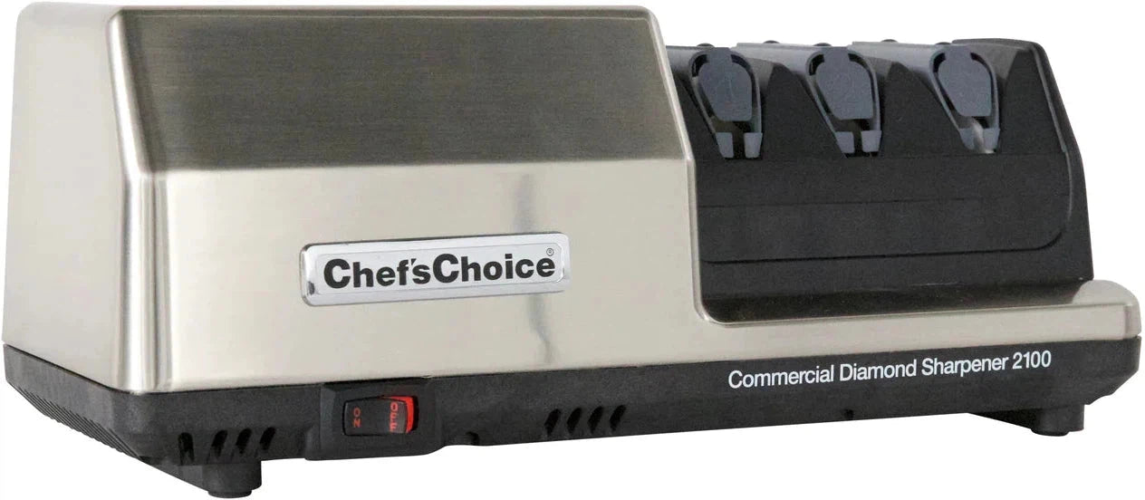 Chef's Choice - Brushed Metal 3-Stage 20° Trizor Includes 20° Module Model 2100 Commercial Sharpener - 210008