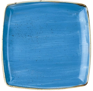 Churchill - 10.5" Super Vitrified Stonecast Cornflower Blue Deep Square Plate, Set of 6 - SCFSDS101