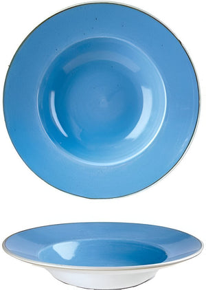 Churchill - 11" Super Vitrified Stonecast Cornflower Blue Wide Rim Bowl, Set of 12 - SCFSVWBL1