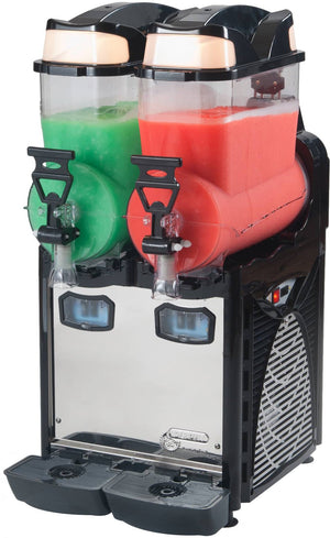 Cofrimell - 110V Two Tank Black Slush Machine Dispenser - OASIS2 110