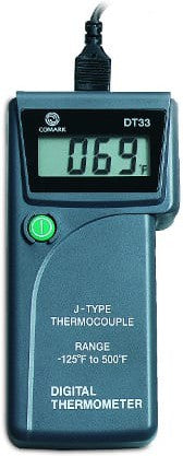 Comark - Type J Digital Thermometer With Probe, Battery And Case - DT33 (Special Order 3-4 Weeks)