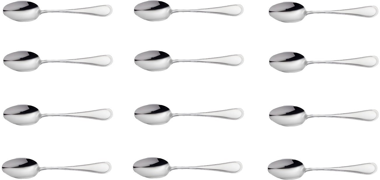 Corby Hall - Las Palmas 6" Stainless Steel Oval Bowl Desert Spoon, Pack of 12 - O104