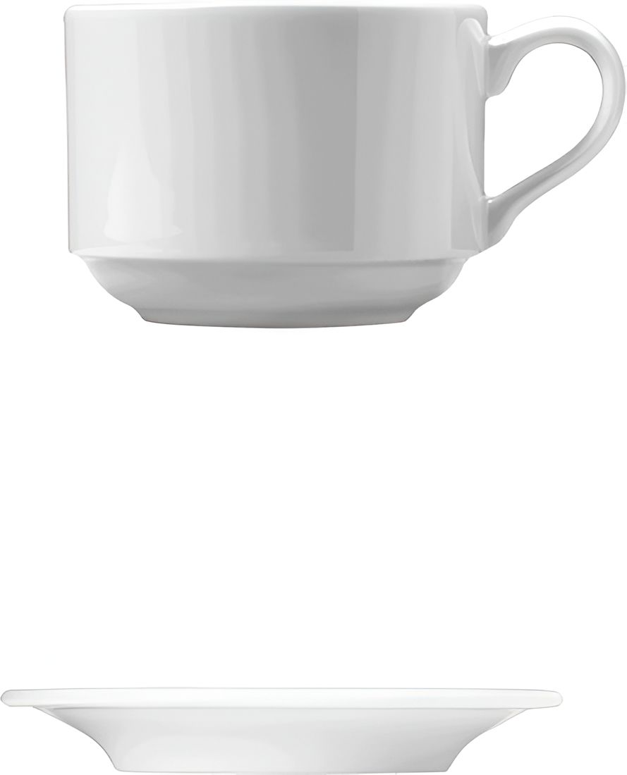 Corby Hall - Synergy 8 Oz White Porcelain Stacking Cup, Pack of 12 - 0081564