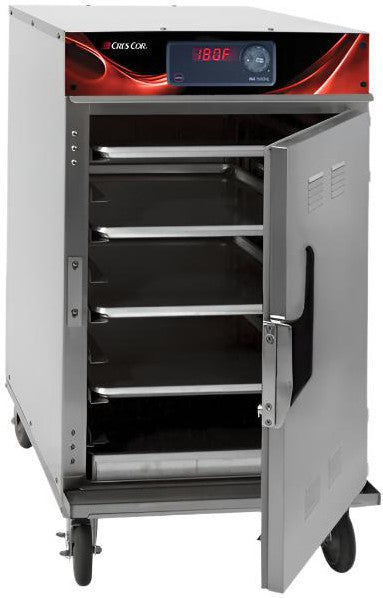 Cres Cor - 120V Insulated Half Height Hot Cabinet with Deluxe Controls & Perimeter Bumpers - EO 1000HHSSSPLITDX01