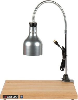 Cres Cor - Portable Carving Station With Wood Cutting Board, Nickel Polished Lamp - EO IFW-61-GL-10PN