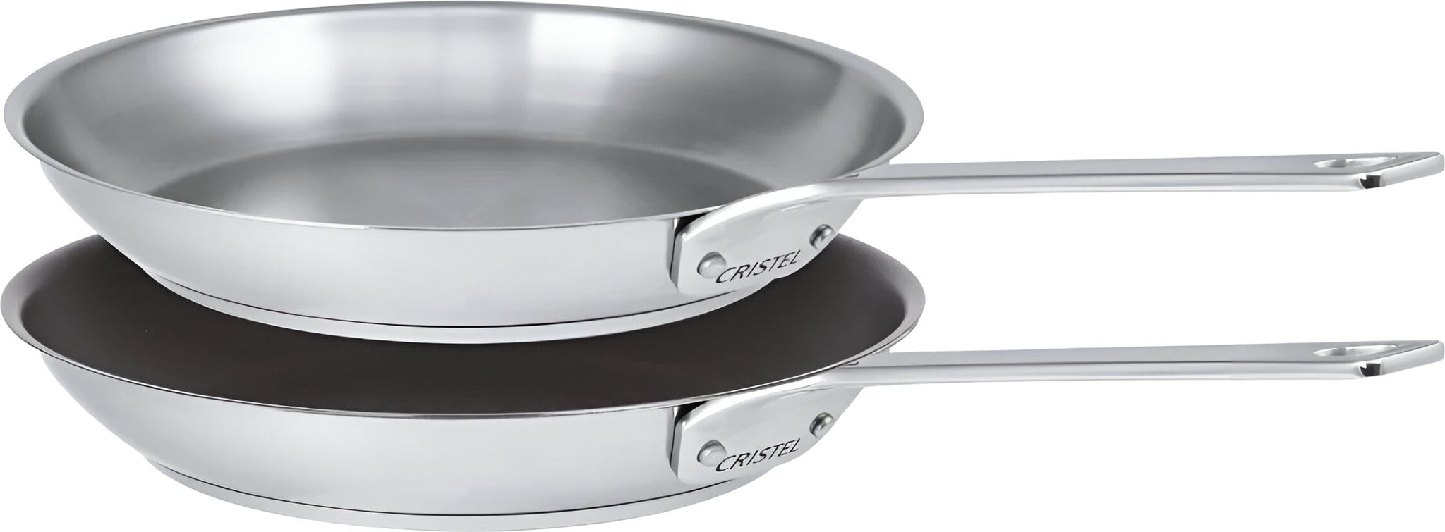 Cristel - 1826 Collection, 10" Two (One Stainless Steel, One Non-Stick) Frying Pans Set - ST2P26MV