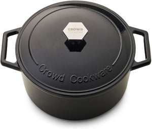 Crowd Cookware - 11.4" Tasman Recycled Black Dutch Oven With Grill & Traditional Lid - 77686