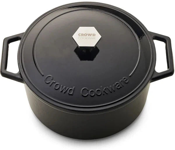 Crowd Cookware - 11.4" Tasman Recycled Black Dutch Oven With Traditional Lid - 77681