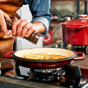 Crowd Cookware - 11.4" Tasman Recycled Red Dutch Oven With Grill Lid - 77684