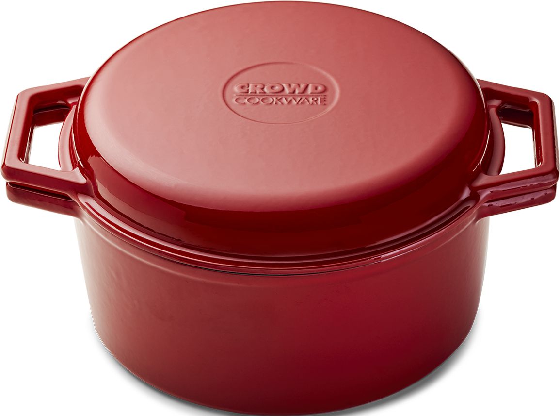 Crowd Cookware - 11.4" Tasman Recycled Red Dutch Oven With Grill Lid - 77684