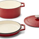 Crowd Cookware - 11.4" Tasman Recycled Red Dutch Oven With Grill & Traditional Lid - 77685