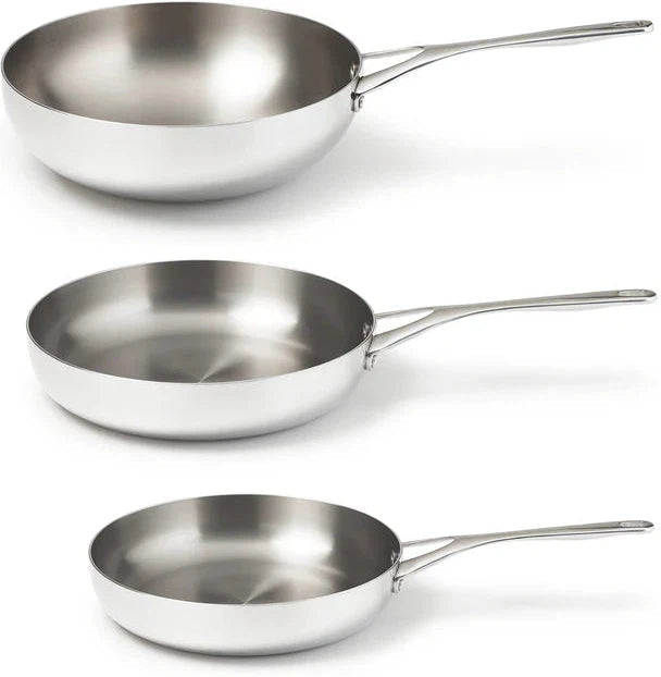 Crowd Cookware - 9" & 11", 5 Ply Titanium Frypans with 11" WokPan, Set of 3 - 77699