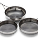 Crowd Cookware - 9",11" Blackbeard Stainless Steel Frying Pans and 11" Wok Pan (24 + 28 cm + Wok 28 cm) - 77524