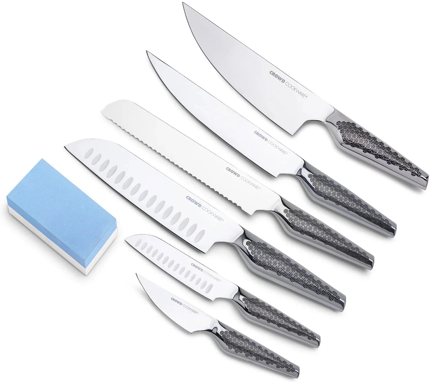 Crowd Cookware - Stainless Steel Knives with Whetstone, Set of 6 - 77659