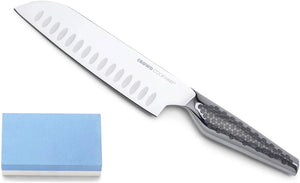 Crowd Cookware - Stainless Steel Large Santoku Knife with Whetstone - 77664