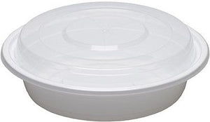 Cube Packaging - 24 Oz White 6.80" x 2.50" Round Container with Lid Combo, Pack of 150 - CR623W