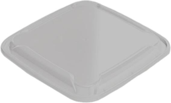 Cube Packaging - 9" X 9" X 3", 64 Oz White Square Container Combo, 150/Cs - CUBCS1064W