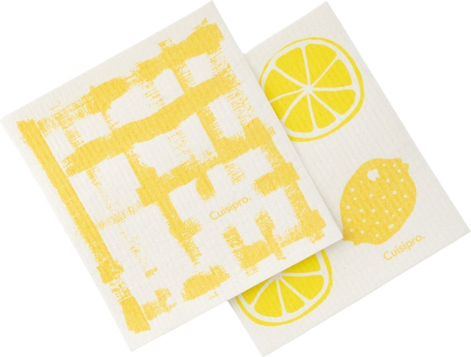 Cuisipro - 7.87" x 6.7" Pack of 2, Yellow Stripe /Lemon All Purpose Eco-Cloth - 747953