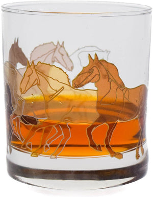 Cuisivin - 10.25 Oz Designed Glassware Stallions Line Art Tumbler, Pack of 6 BB - 8821HR