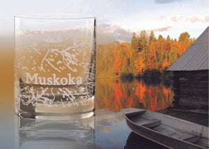 Cuisivin - 10.8 Oz Muskoka Map Whisky Glass, Pack of 6 - 8470MUSK.BK