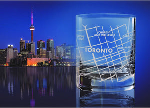 Cuisivin - 10.8 Oz Toronto Map Whisky Glass, Pack of 6 - 8470TOR.BK