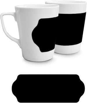 Cuisivin - 13.8 Oz Velour Black Band Porcelain Mug with Handle - 6603VBL