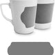 Cuisivin - 13.8 Oz Velour Grey Band Porcelain Mug with Handle - 6603VGY