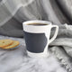 Cuisivin - 13.8 Oz Velour Grey Band Porcelain Mug with Handle - 6603VGY