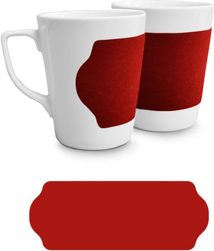 Cuisivin - 13.8 Oz Velour Red Porcelain Mug with Handle - 6603VRD