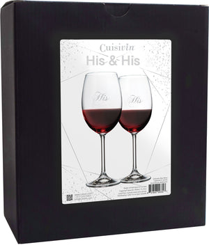 Cuisivin - 15.25 Oz His & His Red Wine Glasses, Set Of 2 - 8462HIS