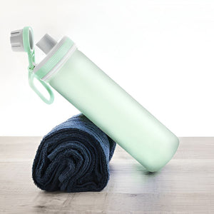 Cuisivin - 18.5 Oz PuroAqua Seafoam Green Glass Water Bottle, (550ml) - 8141