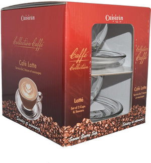 Cuisivin - 9 Oz Caffe Latte Set of 2 Cups & 2 Saucers - 8703