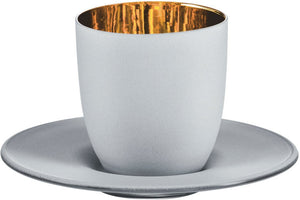 Cuisivin - Eisch 3.38 Oz White Cosmo Espresso Cup with Saucer Gift Tube - 109.7