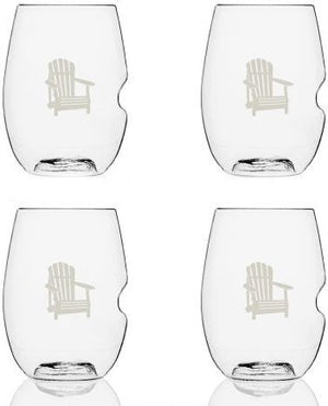 Cuisivin - Govino 16 Oz Muskoka Glasses with Chair Print - 3150MUSK