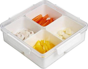 D&W Fine Pack - 11" x 14" Clear Rectangular 5 Compartment Fruit Platter With Lid, 60/Cs - DWG1191