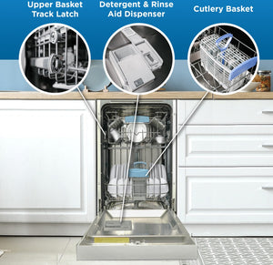 Danby - 18″ Wide Built-In Dishwasher In White - DDW18D1EW