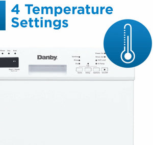 Danby - 18″ Wide Built-In Dishwasher In White - DDW18D1EW