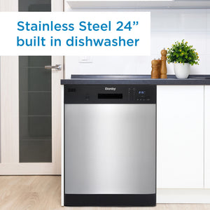 Danby - 18″ Wide Built-In Dishwasher In Stainless Steel - DDW1804EBSS