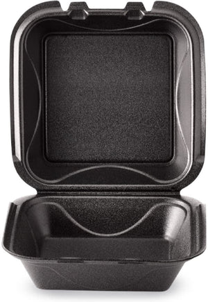 Darnel - 8" Black Foam Hinged Container, Pack of 200 - DU4051199