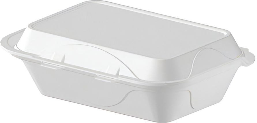 Darnel - 9.25" x 6.5" x 2.88" Rectangular White Vented Foam Hinged Container, 200/Cs - DU403101V