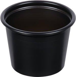 Dart - 1 Oz Solo Souffles Black Plastic Portion Cups, Pack of 250 - P100BLK