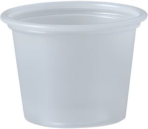 Dart - 1 Oz Solo Souffles Translucent Plastic Portion Cups, Pack of 250- P100N