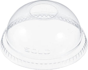 Dart - 10 Oz Clear Dome Lid 1in Hole fits Cold Plastic Cups, Pack of 1000 - DLR610