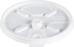 Dart - 12-24 Oz HIPS Plastic White Lift 'n' Lock Lid, 1000/Cs - 16FTL