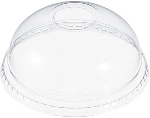 Dart - 12-24 oz PET Plastic Dome Lid with 1" Hole - Clear, Pack of 1000 - DLR16-0090