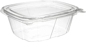 Dart - 12 Oz PET Plastic Tamper-Evident/Resistant Container With Clear Flat Lid, 200/Cs - CH12DEF