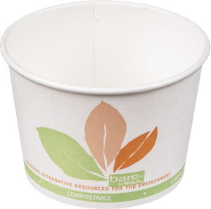 Dart - 12 Oz Solo Bare Eco-Forward Paper Soup /Food Cup Paper Container Leaf Design, Pack of 1200 - V512PL-JF522