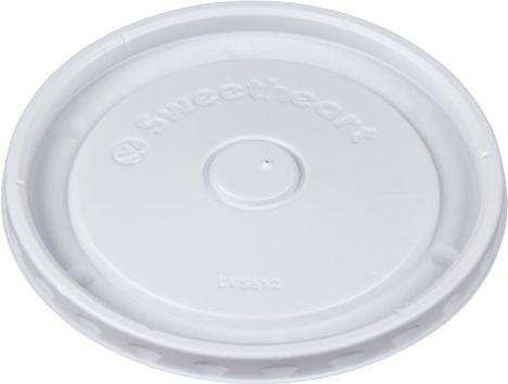 Dart - 12 Oz Vented Food Container Lid Paper Container Fits, Pack of 1200 - LVS512-0007