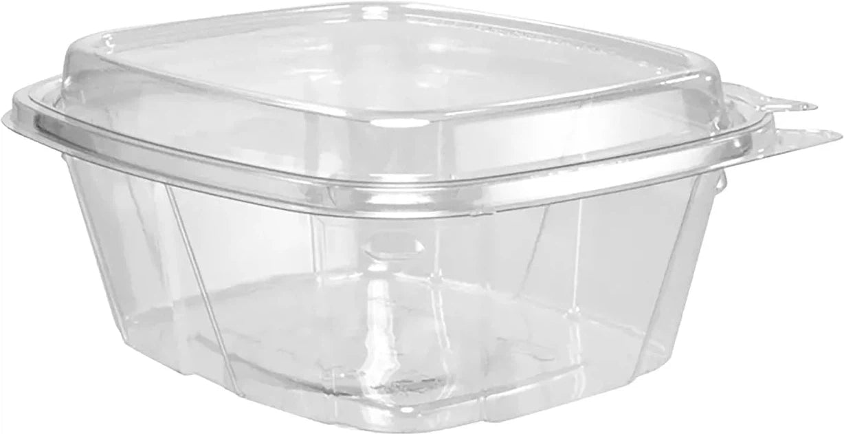 Dart - 16 Oz PET Plastic Tamper-Evident/Resistant Container with Clear Dome Lid - CH16DED