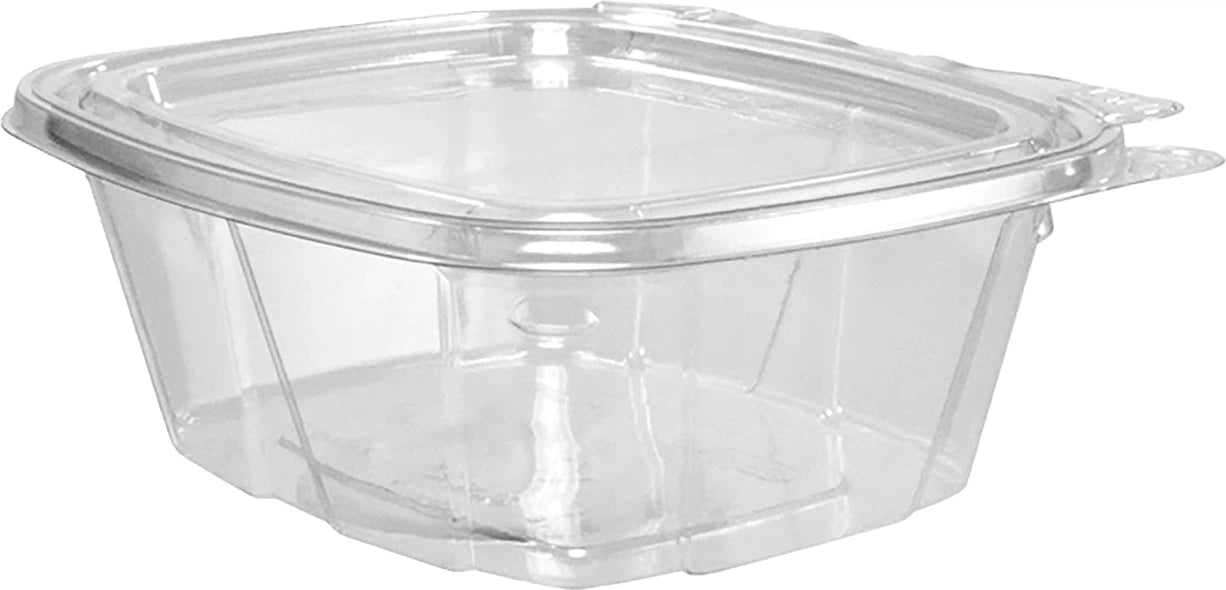 Dart - 16 Oz PET Plastic Tamper-Evident/Resistant Container with Clear Flat Lid - CH16DEF